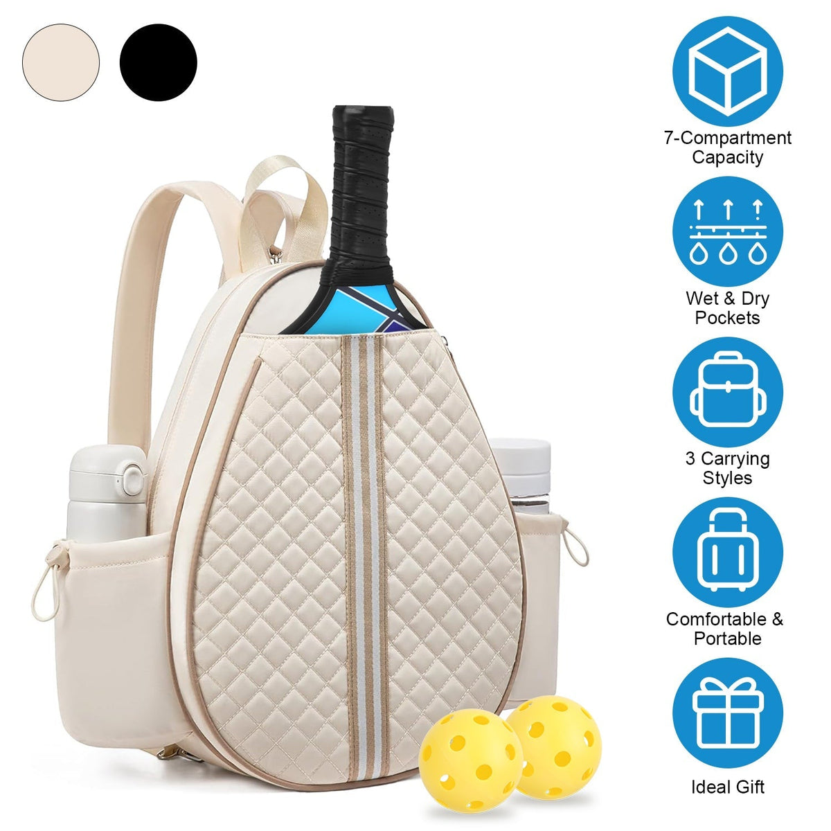 Pickleball Sling Bag – Waterproof Tennis & Badminton Backpack with Wet Pocket