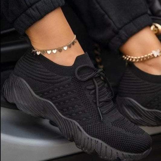 Women’s Red Platform Mesh Sneakers