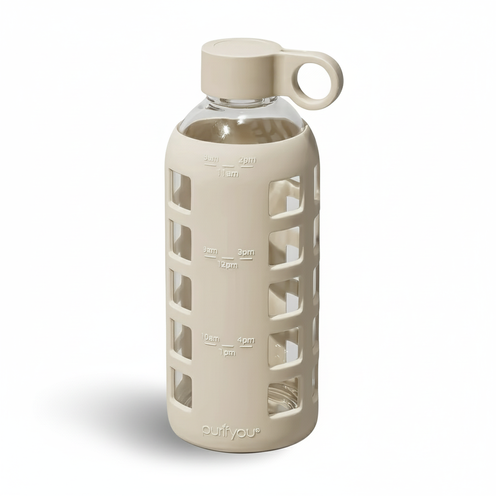 purifyou Glass Water Bottles – Reusable Leak-Resistant Hydration Bottles
