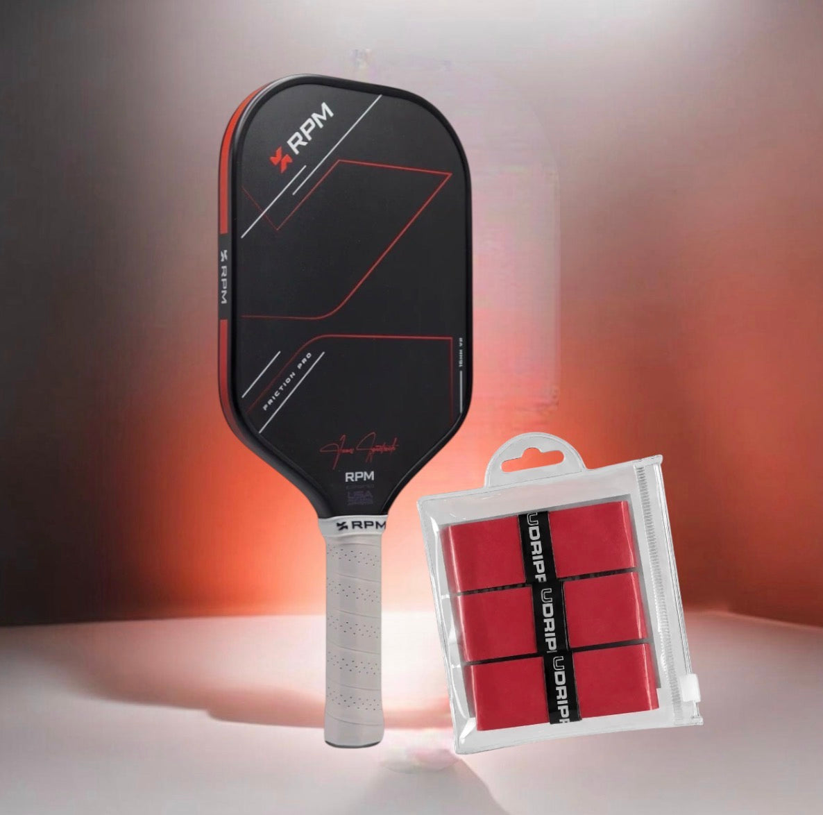 RPM Friction Pro V2 Pickleball Paddle & UDrippin Bundle