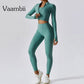 Women's 3-Piece Activewear Set – Sports Bra, Leggings & Long-Sleeve Top