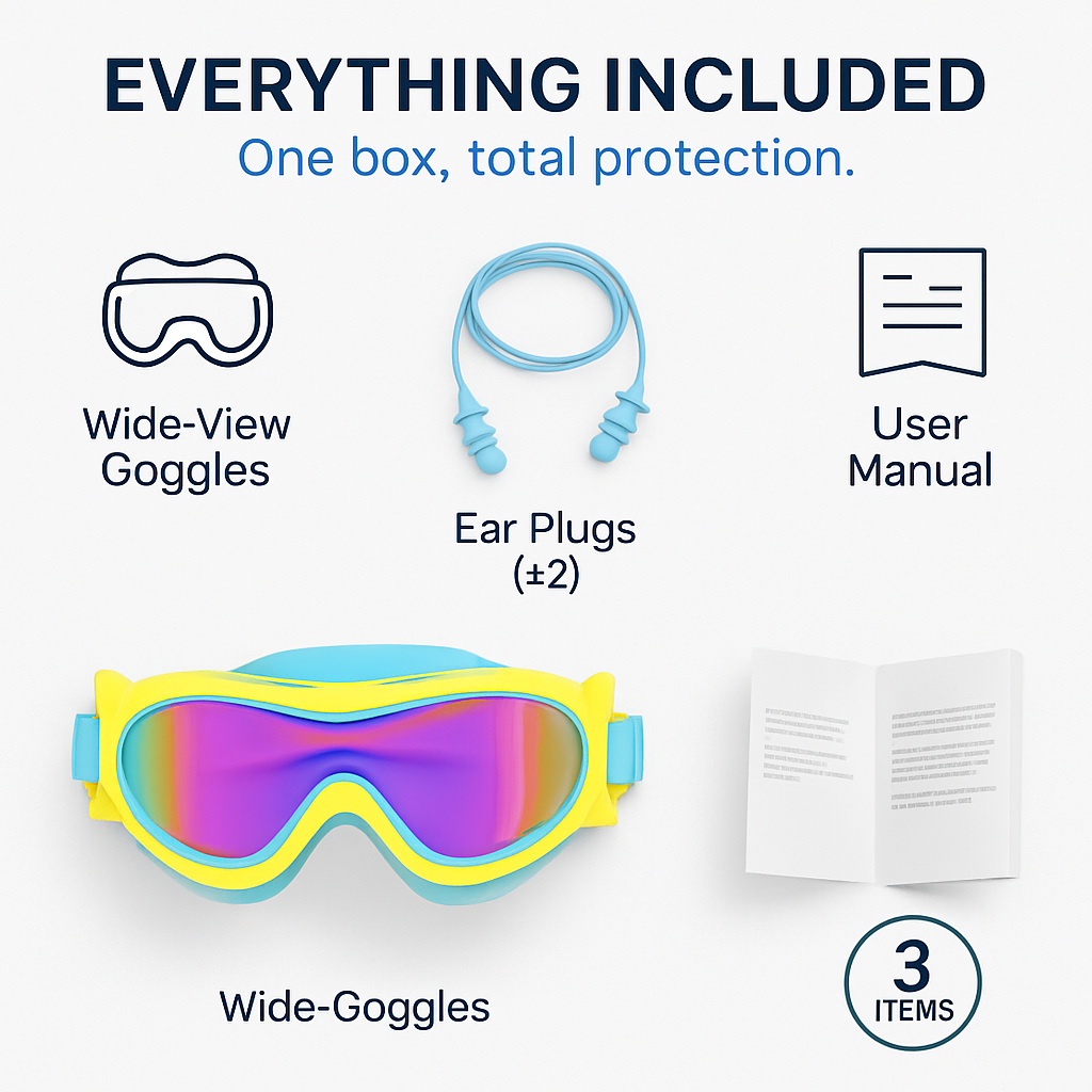 Kids Swim Goggles with Anti-Fog and UV Protection