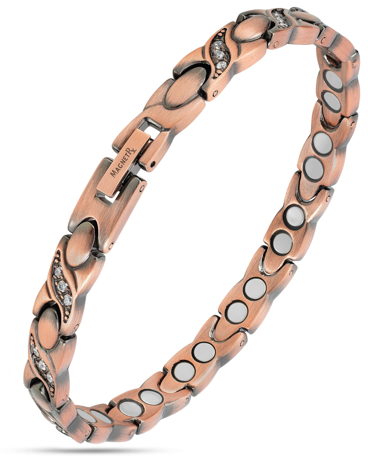 Women’s Ultra Strength Pure Copper Magnetic Bracelet (Crystal XO)