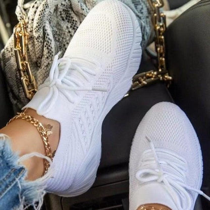 Women’s Red Platform Mesh Sneakers