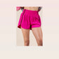 Striped Trim Detail Activewear Shorts in Pink