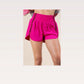 Striped Trim Detail Activewear Shorts in Pink
